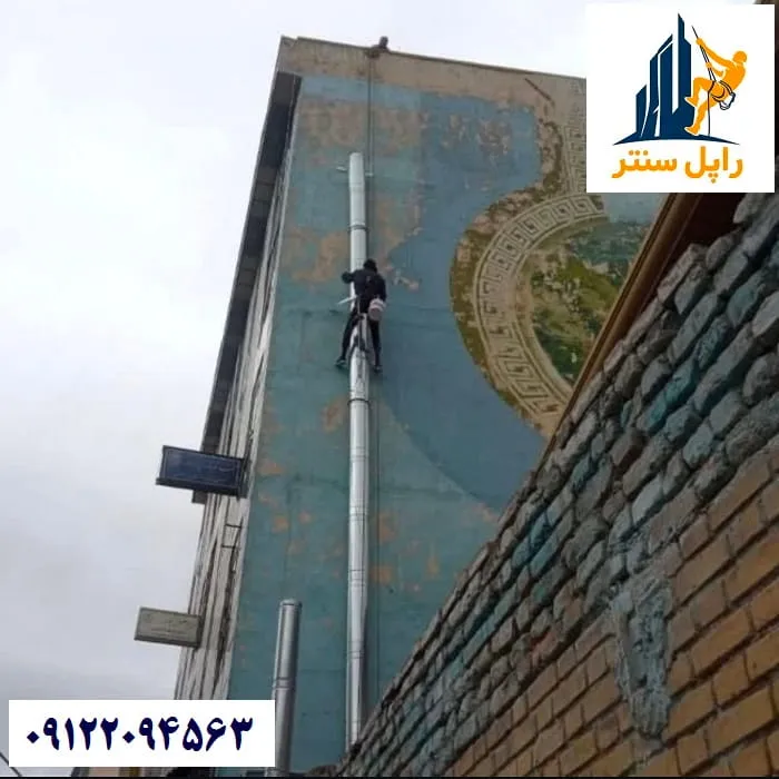 نصب لوله گالوانیزه در ارتفاع و نمای ساختمان