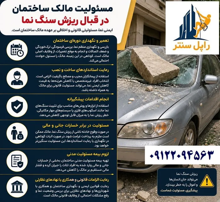 مسئولیت مالک ساختمان در قبال افتادن سنگ نما