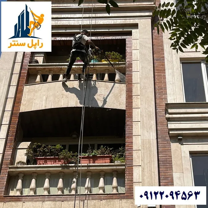 شستشوی سنگ نمای ساختمان با واترجت