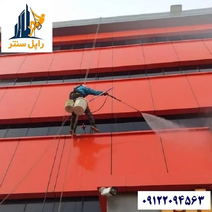 شستشوی نمای کامپوزیت ساختمان با واترجت