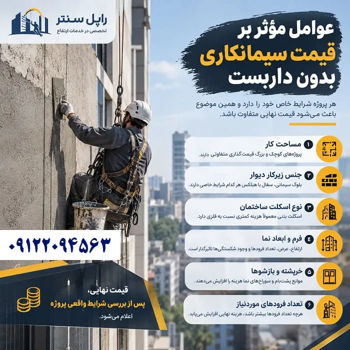 هزینه و قیمت سیمانکاری بدون داربست
